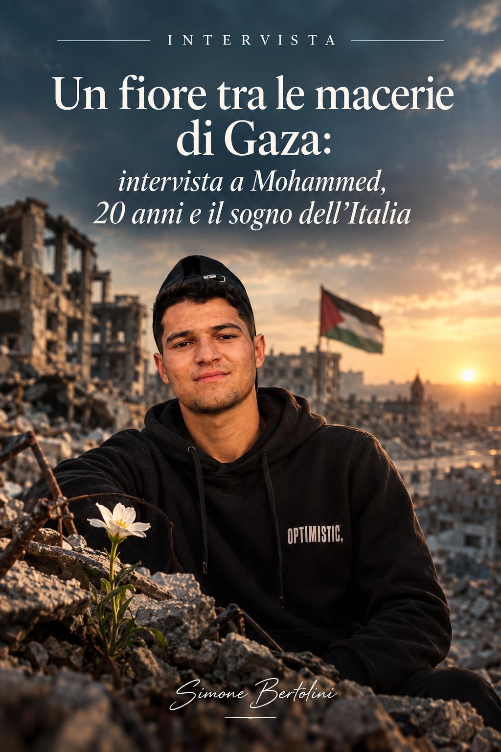 Un fiore tra le macerie di Gaza: intervista a Mohammed, 20 anni e il sogno dell’Italia